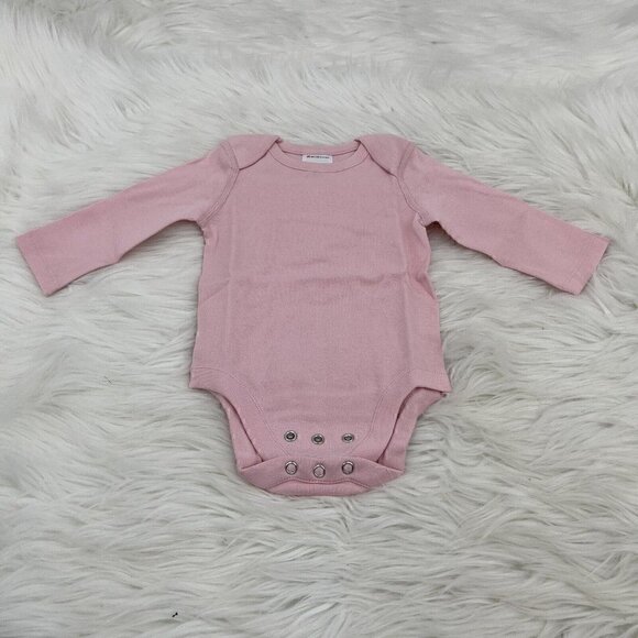NEW HANNA ANDERSSON Long Sleeve Solid Bodysuit Pink 3-6 Months 80 - Picture 1 of 9